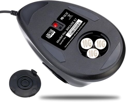 Adesso Imouse E7 - Ergonomic Mouse for Left Hand, with Cable, Programmable Functions, and Adjustable Weight, Black in Saudi Arabia