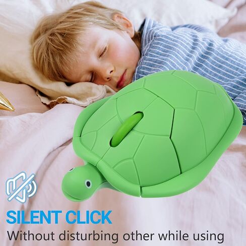 Wireless Mouse Cute Animal Turtle Shape 1600 DPI Silent Click Portable Travel Lightweight USB Cordless Cartoon Ambidextrous Mice for PC Laptop Computer Mac Desktop Kids Girls Women Men Gift in Kuwait