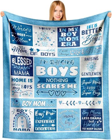 Christmas Boy Mom Gifts, Birthday Gift for Boy Mama, Boys Mom Gifts for New Moms, Mother of Boys Gifts, Pregnant Mother/Expecting Mommy/First Time Moms to Be/Mommy to Be Blanket 60" x 50" in Saudi Arabia