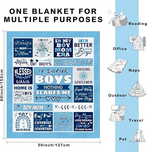 Christmas Boy Mom Gifts, Birthday Gift for Boy Mama, Boys Mom Gifts for New Moms, Mother of Boys Gifts, Pregnant Mother/Expecting Mommy/First Time Moms to Be/Mommy to Be Blanket 60" x 50" in Saudi Arabia