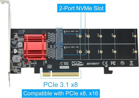 Dual NVMe PCIe Adapter+ Quad NVMe PCIe Adapter in Saudi Arabia