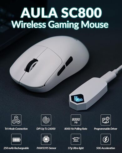 AULA F75 Pro Wireless Mechanical Keyboard with Knob SC800 Wireless Gaming Mouse in Saudi Arabia