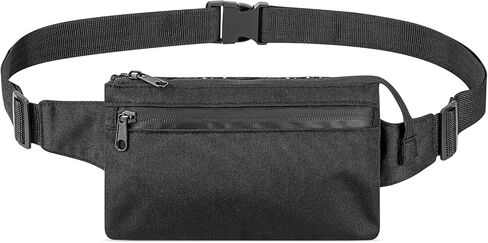 Extra Long Strap Fanny Pack, 59 Inch Max Adjustable Strap Plus Size Crossbody Bag, Extended Length Waist Bag for Travel Hiking Running Sports Black (Black) in Saudi Arabia