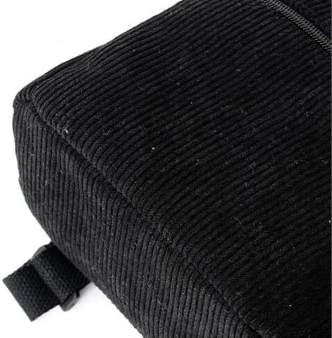 Zipper Travel Lightweight Shoulder Bag Solid Color Mini Backpack Book Bags Corduroy Backpack Small Backpacks(black) in Saudi Arabia