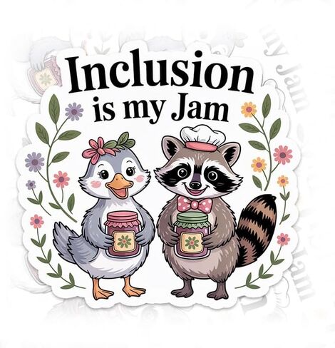 Inclusion is My Jam Sticker Neurodiversity SPED Teacher Autism Awareness Waterproof Vinyl Decal for Water Bottles Tumbler Laptop Car Kindle - Gift for Kid Girl Boy Ver03 in Saudi Arabia
