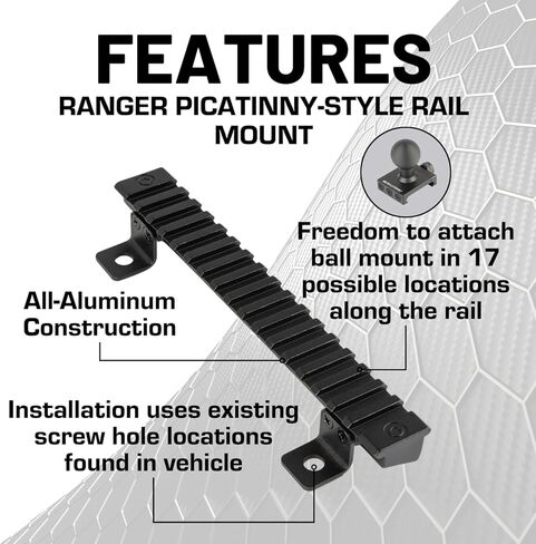 Bulletpoint Mounting Solutions Metal Picatinny-Style Rail Dash Mount Phone Holder Compatible with 2024+ Ford Ranger in Saudi Arabia