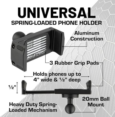Bulletpoint Mounting Solutions Metal Picatinny-Style Rail Dash Mount Phone Holder Compatible with 2024+ Ford Ranger in Saudi Arabia