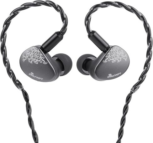 Kiwi Ears Cadenza II in Ear Monitor, 10mm Titanium Dynamic Driver IEM Earphone with KARS 2.0 for Precise Tonal Balance - CNC Aluminum Panel with Detachable 2-Pin Cable for Musicians (Grey) in Saudi Arabia