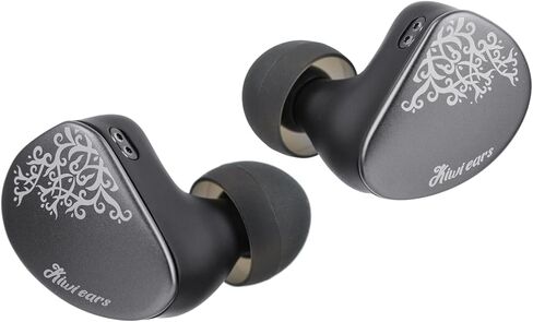 Kiwi Ears Cadenza II in Ear Monitor, 10mm Titanium Dynamic Driver IEM Earphone with KARS 2.0 for Precise Tonal Balance - CNC Aluminum Panel with Detachable 2-Pin Cable for Musicians (Grey) in Saudi Arabia