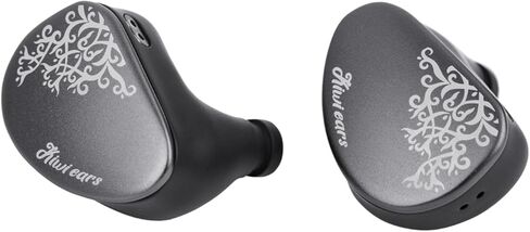Kiwi Ears Cadenza II in Ear Monitor, 10mm Titanium Dynamic Driver IEM Earphone with KARS 2.0 for Precise Tonal Balance - CNC Aluminum Panel with Detachable 2-Pin Cable for Musicians (Grey) in Saudi Arabia