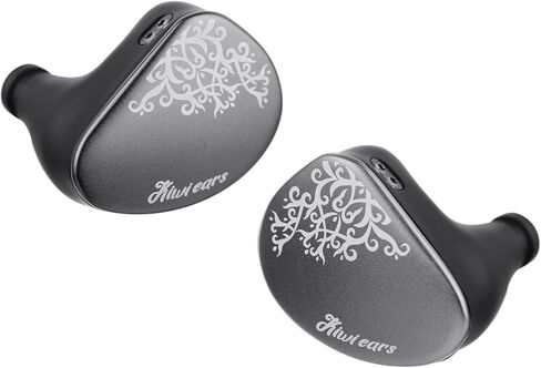 Kiwi Ears Cadenza II in Ear Monitor, 10mm Titanium Dynamic Driver IEM Earphone with KARS 2.0 for Precise Tonal Balance - CNC Aluminum Panel with Detachable 2-Pin Cable for Musicians (Grey) in Saudi Arabia