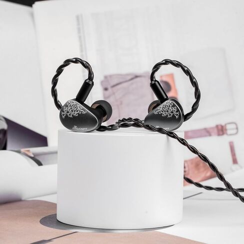 Kiwi Ears Cadenza II in Ear Monitor, 10mm Titanium Dynamic Driver IEM Earphone with KARS 2.0 for Precise Tonal Balance - CNC Aluminum Panel with Detachable 2-Pin Cable for Musicians (Grey) in Saudi Arabia