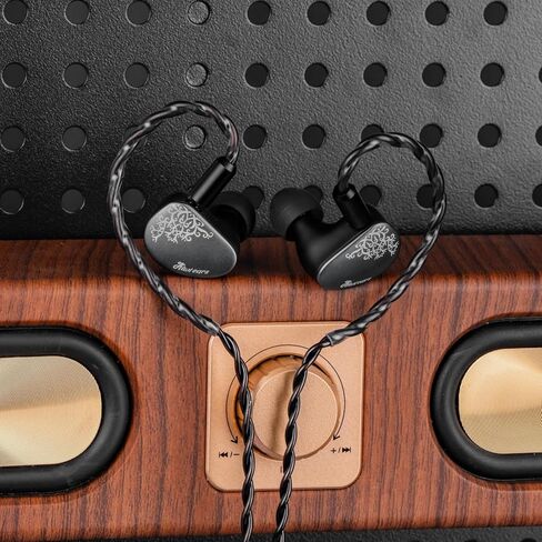 Kiwi Ears Cadenza II in Ear Monitor, 10mm Titanium Dynamic Driver IEM Earphone with KARS 2.0 for Precise Tonal Balance - CNC Aluminum Panel with Detachable 2-Pin Cable for Musicians (Grey) in Saudi Arabia