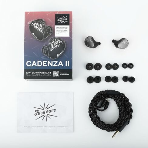 Kiwi Ears Cadenza II in Ear Monitor, 10mm Titanium Dynamic Driver IEM Earphone with KARS 2.0 for Precise Tonal Balance - CNC Aluminum Panel with Detachable 2-Pin Cable for Musicians (Grey) in Saudi Arabia