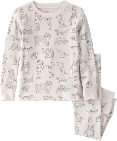 little planet by carter's Neutral 2-piece Pajamas made with Organic Cotton, Pet Print, 4T in Saudi Arabia