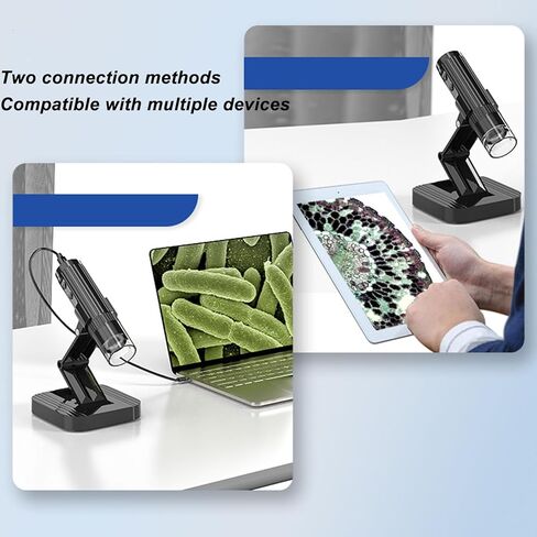 50X to 1000X Magnification Wireless Portable WiFi Handheld Microscope for Observing Minerals, Stamps, and Jewelry, 1080P Resolution, 8 LED Lights, 2MP Camera in Saudi Arabia