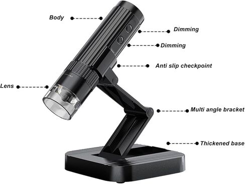 50X to 1000X Magnification Wireless Portable WiFi Handheld Microscope for Observing Minerals, Stamps, and Jewelry, 1080P Resolution, 8 LED Lights, 2MP Camera in Saudi Arabia
