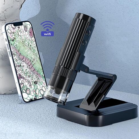 50X to 1000X Magnification Wireless Portable WiFi Handheld Microscope for Observing Minerals, Stamps, and Jewelry, 1080P Resolution, 8 LED Lights, 2MP Camera in Saudi Arabia