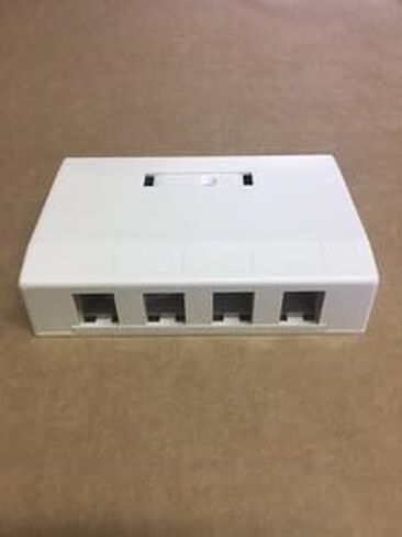 #US Office White 4-Port Data Keystone Housing Suace Mount Box ISB4OW in Saudi Arabia