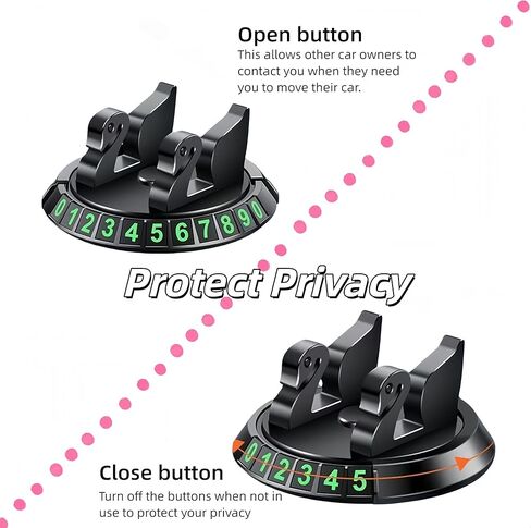 سجادة سيارة متعددة الوظائف مضادة للانزلاق، مع حامل هاتف، رقم موقف مؤقت ووسادة كبيرة، وسادة لوحة قيادة السيارة مضادة للانزلاق قابلة للدوران 360 درجة للهاتف والنظارات الشمسية والمفاتيح (رمادي) in Kuwait