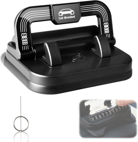 Car Phone Holder 360 Degree Rotation, 2-in-1 Dashboard Phone Holder & Parking Number Plate, Suction Cup Phone Mount with Anti-Slip Silicone, Adjustable Horizontal Vertical for All Phone in Kuwait
