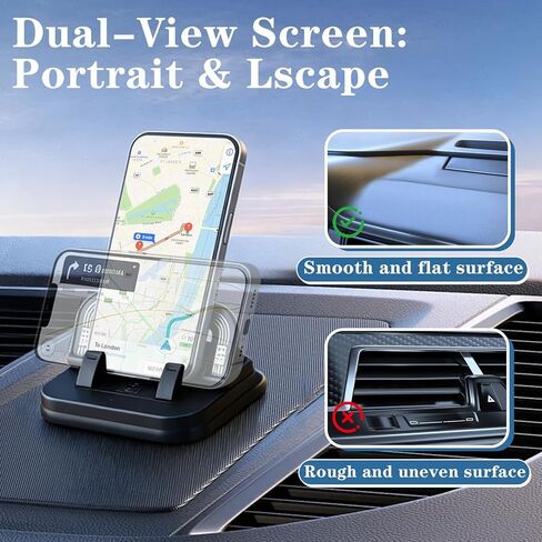 Car Phone Holder 360 Degree Rotation, 2-in-1 Dashboard Phone Holder & Parking Number Plate, Suction Cup Phone Mount with Anti-Slip Silicone, Adjustable Horizontal Vertical for All Phone in Kuwait