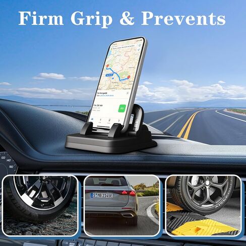 Car Phone Holder 360 Degree Rotation, 2-in-1 Dashboard Phone Holder & Parking Number Plate, Suction Cup Phone Mount with Anti-Slip Silicone, Adjustable Horizontal Vertical for All Phone in Kuwait