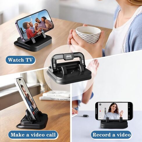 Car Phone Holder 360 Degree Rotation, 2-in-1 Dashboard Phone Holder & Parking Number Plate, Suction Cup Phone Mount with Anti-Slip Silicone, Adjustable Horizontal Vertical for All Phone in Kuwait