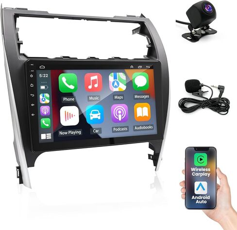 راديو ستيريو للسيارة 4G+64G لسيارة Toyota Camry 2012 2013 2014، 10 بوصة IPS HD شاشة تعمل باللمس مع CarPlay & Andriod Auto/WiFi/Bluetooth/GPS/Mirror Link/FM/USB/SWC/AHD كاميرا احتياطية/ميكروفون (لـ J.B.L) in Kuwait