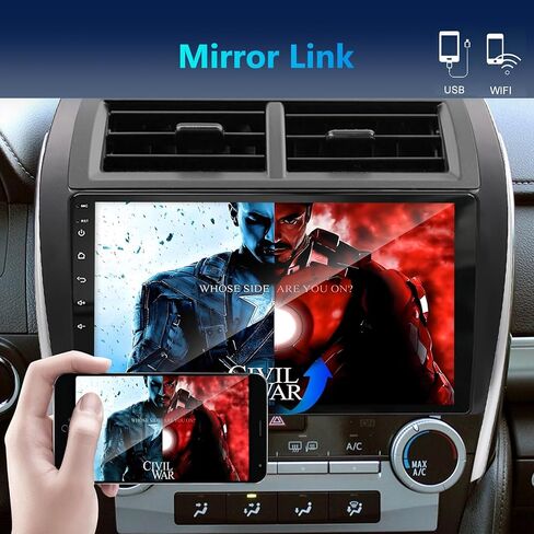 راديو ستيريو للسيارة 4G+64G لسيارة Toyota Camry 2012 2013 2014، 10 بوصة IPS HD شاشة تعمل باللمس مع CarPlay & Andriod Auto/WiFi/Bluetooth/GPS/Mirror Link/FM/USB/SWC/AHD كاميرا احتياطية/ميكروفون (لـ J.B.L) in Kuwait
