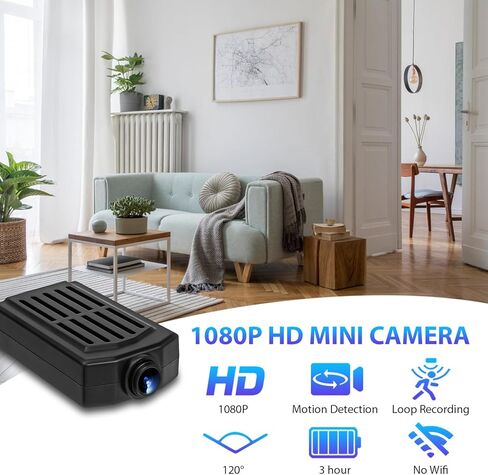64GB Mini Security Camera,1080P Nanny Video Cam Dome Camera with Motion Detection, 3H Battery for Pet/Nanny Surveillance(Not WiFi) in Saudi Arabia