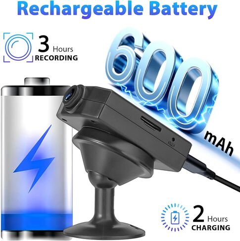 64GB Mini Security Camera,1080P Nanny Video Cam Dome Camera with Motion Detection, 3H Battery for Pet/Nanny Surveillance(Not WiFi) in Saudi Arabia