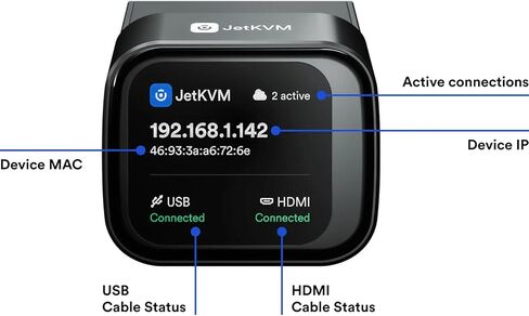جهاز تحكم عن بعد JetKVM مفتوح المصدر IP KVM Jet KVM عبر IP، شاشة لمس ذات زمن وصول منخفض للغاية متوافقة مع Mac/Windows/Linux، لإدارة خادم مراكز البيانات والمكاتب المنزلية (JetKVM) in Kuwait