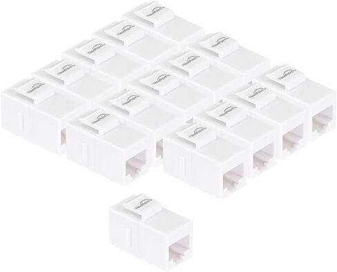 وصلة NavePoint CAT5E Keystone، أنثى RJ45(8x8)، أداة إضافية، لدن بالحرارة، أبيض، 15 حزمة in Kuwait
