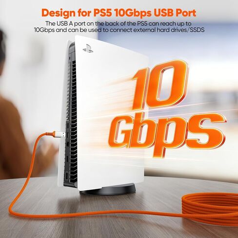 سلك شاحن وحدة التحكم PS5 بطول 10 أقدام 2 حزمة، شحن سريع 3 أمبير و10 جيجابت في الثانية USB 3.2 مزامنة بيانات طويلة USB A إلى النوع C كابل مضفر لجهاز PS5 DualSense/Edge، X-box Series S/X Core، Elite Series 2، Switch/Lite/Pro in Kuwait