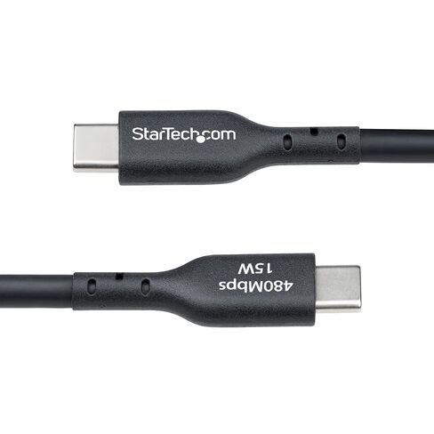 StarTech.com كابل شحن USB-A إلى USB-C بطول 15 قدم (4.5 م)، شحن ومزامنة، 3 أمبير، USB 2.0، سترة TPE، سلك شحن USB أسود in Kuwait