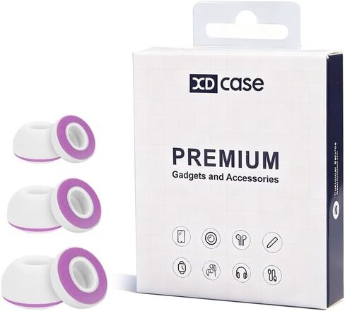 Ear Tips for Galaxy Buds 3 Pro Eartips Earbud, Premium Memory Foam Replacement Earbud Tips, Long Lasting Comfort, Superior Noise Isolation (White Orange)(S/M/L) (3 Pairs) in Saudi Arabia