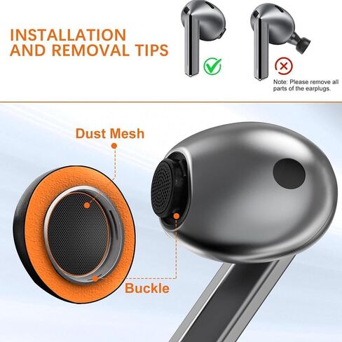 Ear Tips for Galaxy Buds 3 Pro Eartips Earbud, Premium Memory Foam Replacement Earbud Tips, Long Lasting Comfort, Superior Noise Isolation (White Orange)(S/M/L) (3 Pairs) in Saudi Arabia