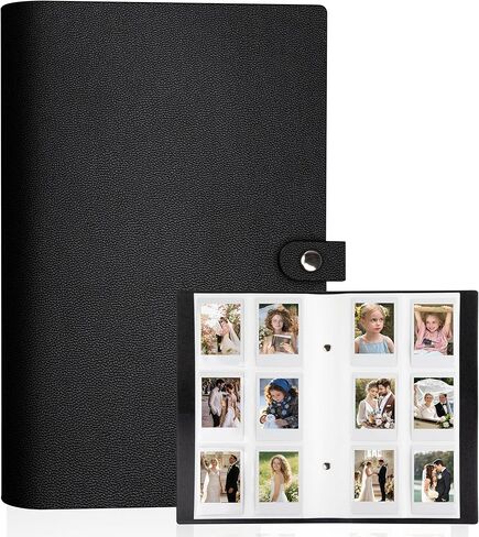 Mini Photo Album for Fujifilm Instax Mini Camera, 96 Pockets Photo Album for Polaroid, Leather Desktop Display Album for Instax Mini 12 11 9 40 8 7 Evo LiPlay Instant Camera, 2x3 Photo Album (Black) in Kuwait