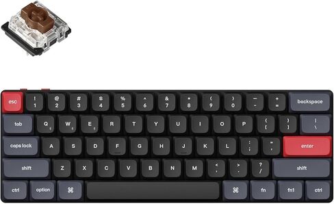Keychron K9 Pro Low-Profile Wireless Mechanical Keyboard, 60% Compact RGB Keyboard with Tactile Brown Switches, Ultra-Slim Aluminum Frame, QMK Programmable, for Mac & Windows, Double-Shot PBT Keycaps in Saudi Arabia