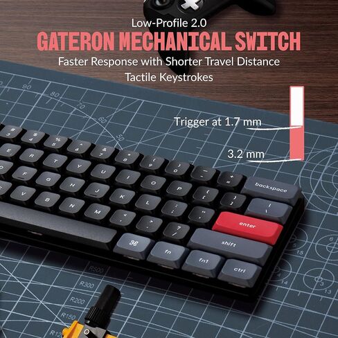 Keychron K9 Pro Low-Profile Wireless Mechanical Keyboard, 60% Compact RGB Keyboard with Tactile Brown Switches, Ultra-Slim Aluminum Frame, QMK Programmable, for Mac & Windows, Double-Shot PBT Keycaps in Saudi Arabia