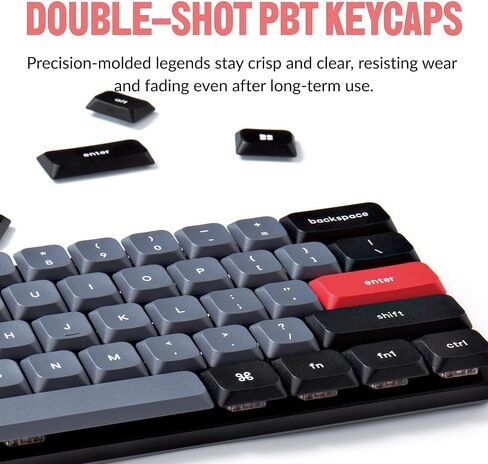 Keychron K9 Pro Low-Profile Wireless Mechanical Keyboard, 60% Compact RGB Keyboard with Tactile Brown Switches, Ultra-Slim Aluminum Frame, QMK Programmable, for Mac & Windows, Double-Shot PBT Keycaps in Saudi Arabia