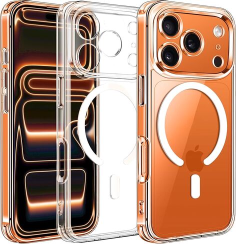 ivoler Magnetic Case for iPhone 17 Pro Max 6.9'' [Compatible with Magsafe] [15 FT Military Grade Protection] Magnetic Charger Case Bumper, Frosted Translucent Back for iPhone 17 Pro Max - Clear in Saudi Arabia