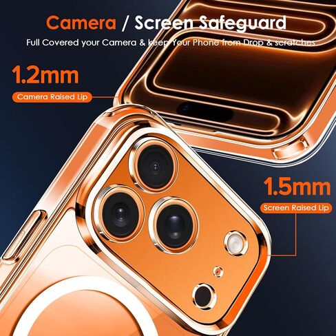 ivoler Magnetic Case for iPhone 17 Pro Max 6.9'' [Compatible with Magsafe] [15 FT Military Grade Protection] Magnetic Charger Case Bumper, Frosted Translucent Back for iPhone 17 Pro Max - Clear in Saudi Arabia