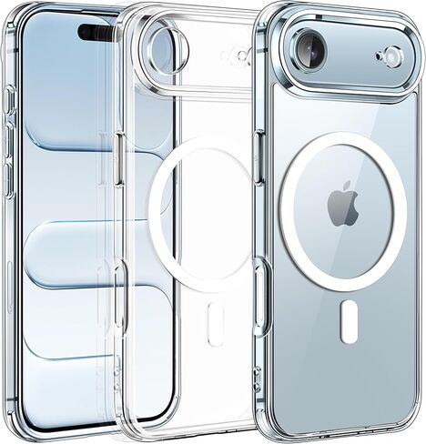 ivoler Magnetic Case for iPhone 17 Pro Max 6.9'' [Compatible with Magsafe] [15 FT Military Grade Protection] Magnetic Charger Case Bumper, Frosted Translucent Back for iPhone 17 Pro Max - Clear in Saudi Arabia