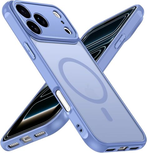 حافظة مغناطيسية ivoler لهاتف iPhone 17 Pro Max مقاس 6.9 بوصة [متوافقة مع Magsafe] [حماية من الدرجة العسكرية بطول 15 قدمًا] حافظة شاحن مغناطيسي، ظهر شفاف بلوري لهاتف iPhone 17 Pro Max - شفاف in Kuwait