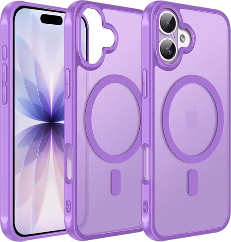 ivoler Magnetic Case for iPhone 17 Pro Max 6.9'' [Compatible with Magsafe] [15 FT Military Grade Protection] Magnetic Charger Case Bumper, Frosted Translucent Back for iPhone 17 Pro Max - Clear in Saudi Arabia