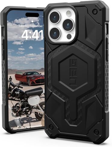 حافظة URBAN ARMOR GEAR UAG متوافقة مع حافظة iPhone 15 Pro Max مقاس 6.7 بوصات Monarch Pro من ألياف الكربون مغناطيس مدمج متوافق مع شحن MagSafe غطاء واقٍ متين مقاوم للسقوط in Kuwait