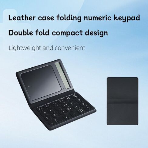 Leather Folding Bluetooth Number Pad Touchpad with Calculato Keypad Bluetooth 5.0, Multi-Device Connectivity, Portable Numeric Travel Keypad 23-Keys for Windows 10/11 Tablet, PC, Laptop in Saudi Arabia
