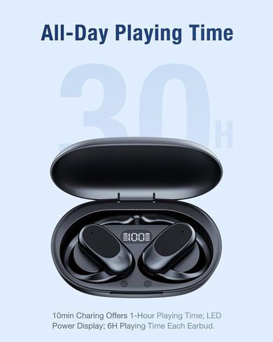 O3 Bluetooth Wireless Earbuds Open Ear Headphones with Ai Translation Real Time, Customized EQ via App, Ai-Enhanced Clear Calls, Over-Ear Lightweight Comfort -Black in Saudi Arabia